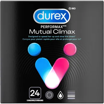 Durex Mutual Climax Condoms, Ribbed and Dotted with Delay Gel