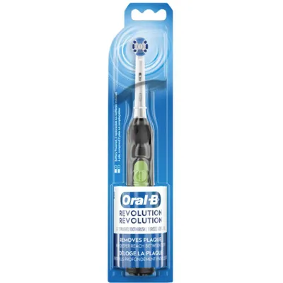 Oral-B Revolution Battery Toothbrush with 1 Brush Head, Black, Batteries Included