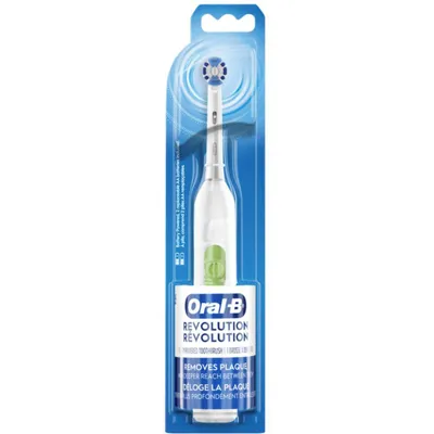 Oral-B Revolution Battery Toothbrush with 1 Brush Head, White, Batteries Included