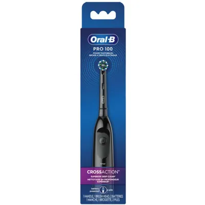Oral-B Pro 100 CrossAction, Battery Powered Toothbrush, Black