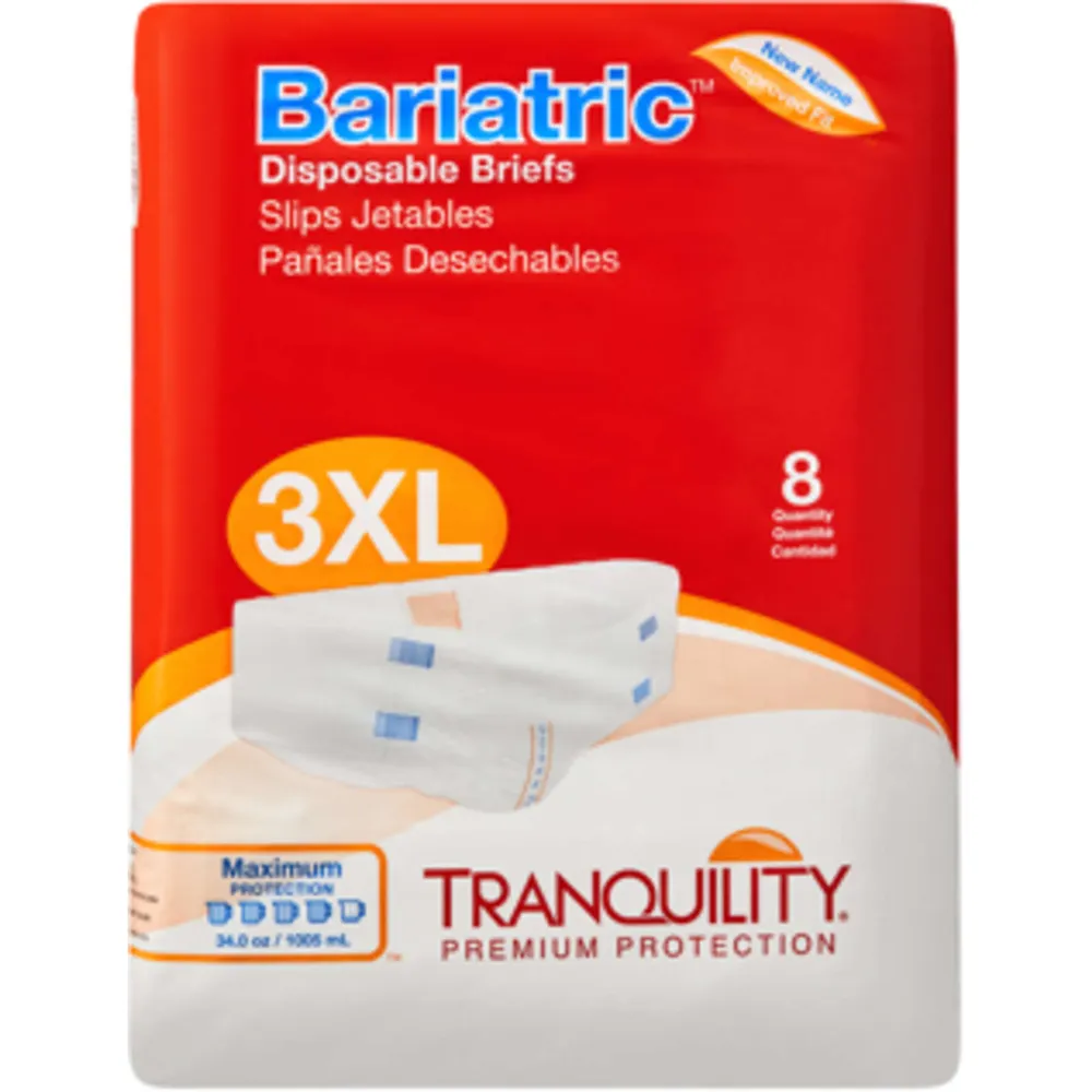 Tranquility SlimLine Breathable Briefs for Bariatric Needs, 3XL