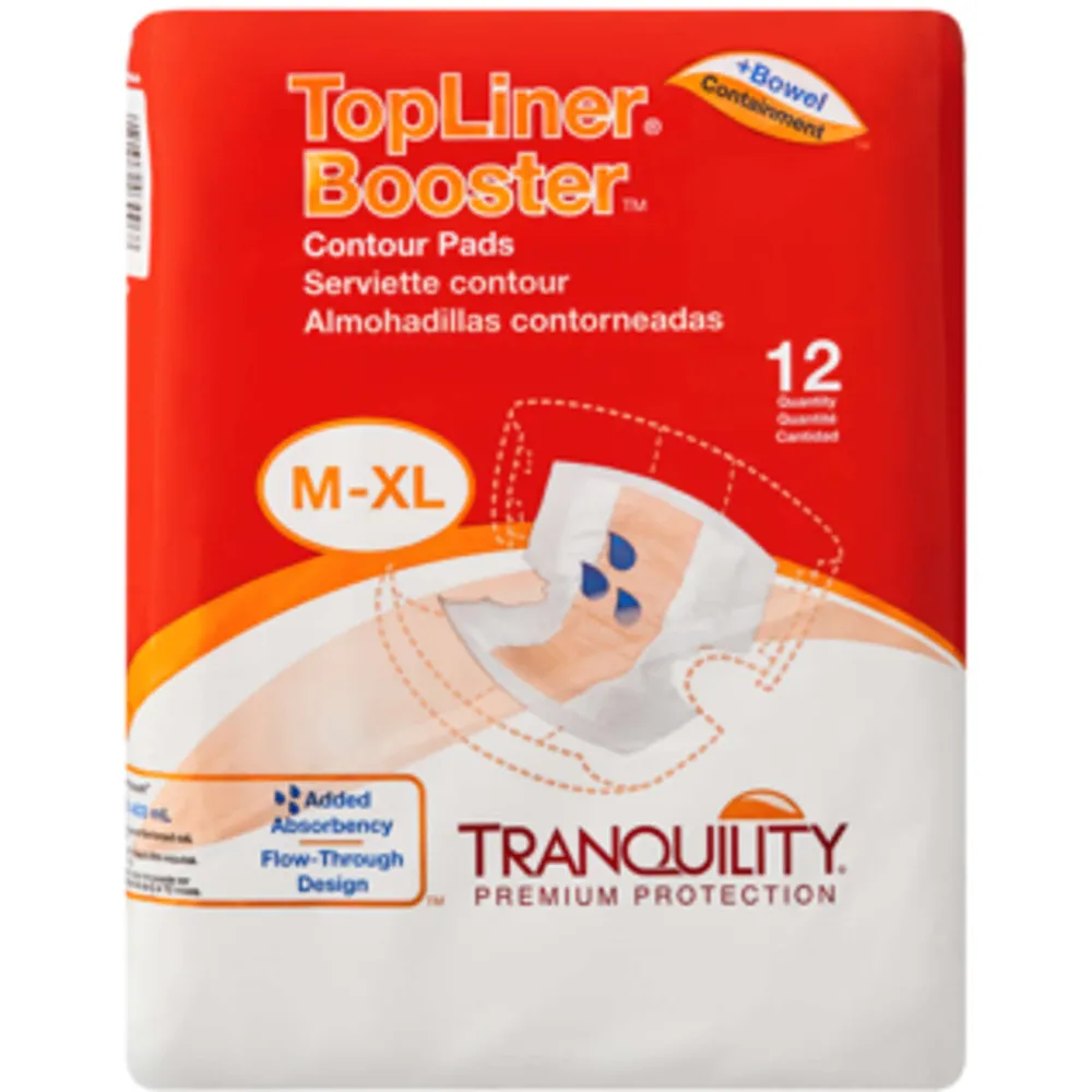 TRANQUILITY SUPER BOOSTER PADS, TOPLINER, DISPOSABLE, 25's