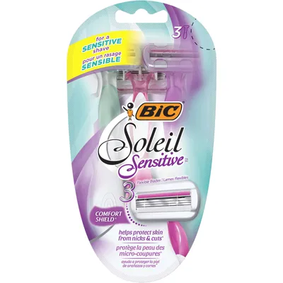 BIC Soleil Sensitive Advanced Disposable Women's Shaving Razors, 2-Count