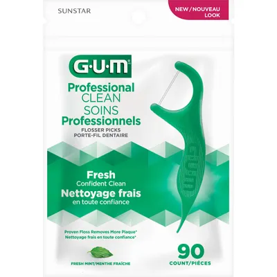 GUM Professional Clean Flossers, Mint - 90ct