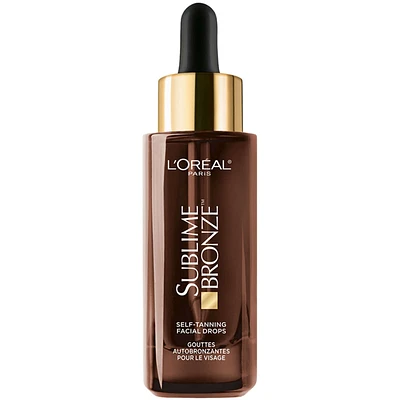 Sublime Bronze Self Tanning Drops Face Serum with Hyaluronic Acid, Fragrance Free, Natural Tan