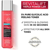Revitalift Triple Power LZR 5% Glycolic Acid Peeling Toner with Aloe Vera, Smooth Skin & Reveal Glow, Daily Exfoliant for Brighter Skin, Fragrance and Alcohol Free