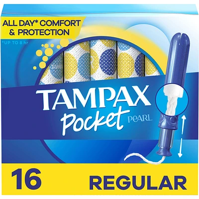 Pocket Pearl Tampons, with LeakGuard Braid, Regular Absorbency, Unscented