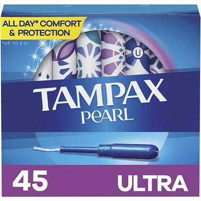 Pearl Tampons, with LeakGuard Braid, Ultra Absorbency, Unscented