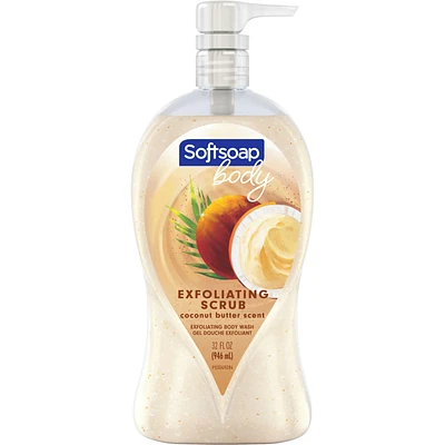 Softsoap Body - Coconut Butter Scrub Body Wash, Exfoliating Body Wash