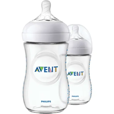 Avent Natural Baby Bottles, Clear, 9oz, 2pk, SCF013/27