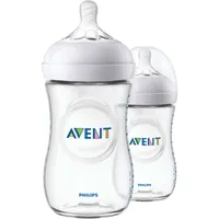 Avent Natural Baby Bottles, Clear, 9oz, 2pk, SCF013/27