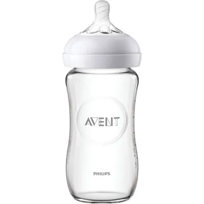 Avent Natural Glass Baby Bottle, 8oz, 1pk, SCF703/17