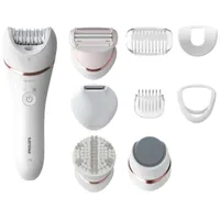 Epilator Prestige Series 8000, Wet or Dry for legs, body & feet, 8 attachements, BRE740/14