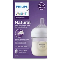 Natural Baby Bottle with Natural Response Nipple, Clear, 4oz, 1 pack, SCY900/01