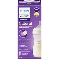 Natural Baby Bottle with Natural Response Nipple, Clear, 9oz, pack