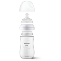 Natural Baby Bottle with Natural Response Nipple, Clear, 9oz, pack