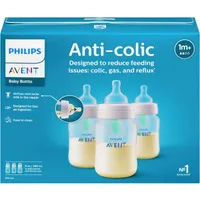 Avent Anti-colic Baby Bottle with AirFree Vent, 9oz, 3 pack, SCY703/03
