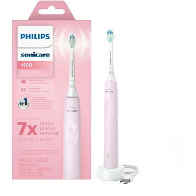 4100 Power Toothbrush, Rechargeable Electric Toothbrush with Pressure Sensor, Sugar Rose