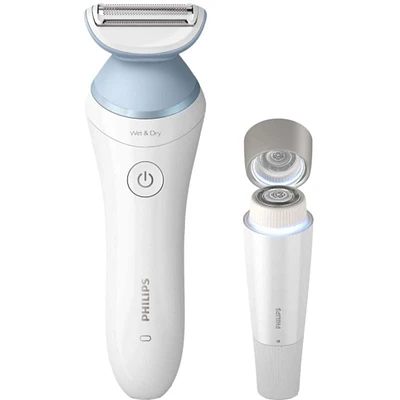 Philips Lady Shaver Series 8000 with Facial hair remover, Cordless Wet & Dry Use, 5 Accessories, BRL166/91