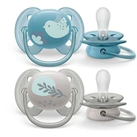 Ultra Soft Pacifier 6-18m, blue dove / silver leaf, SCF091/15