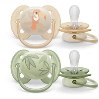 Ultra Soft Pacifier 0-6m, toucan / green leaves, SCF091/07