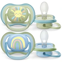 Ultra Air Pacifier 0-6m, smiling sun / blue rainbow, SCF085/58