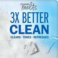 Cleansing Melts + Retinol Face Cleanser, 32ct, Water-Activated Face Wash Cleans, Tones, and Refreshes Skin