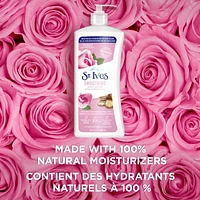 St. Ives  Smoothing Body Lotion hydrates for smooth, silky skin Rose & Argan Oil made with 100% natural moisturizers 621 mL