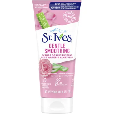 Gentle Smoothing Scrub for smooth skin Rose Water & Aloe Vera Made with 100% Natural Exfoliants