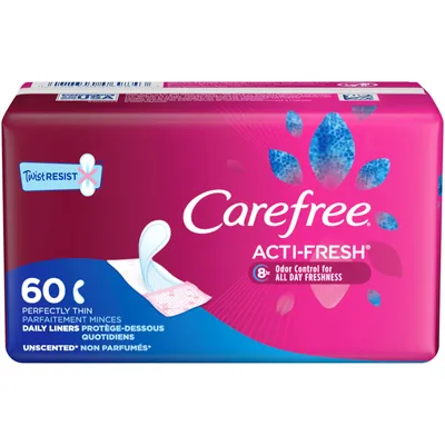 Carefree Acti-Fresh Body Shape Ultra-Thin Panty Liners, Long Flat,  Unscented Pantyliner, Buy Women Hygiene products online in India