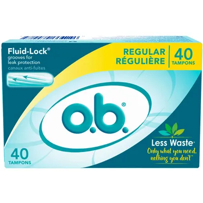 o.b. Original Non-Applicator Tampons Regular Absorbancy