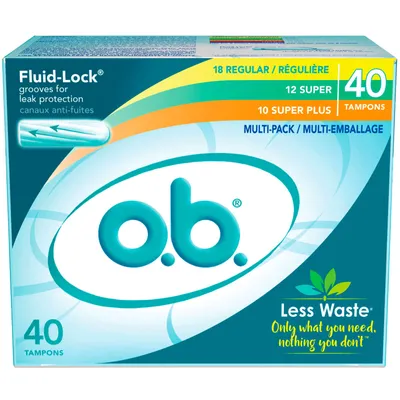 o.b. Original Non-Applicator Tampons Multipack Regular Super & Super Plus