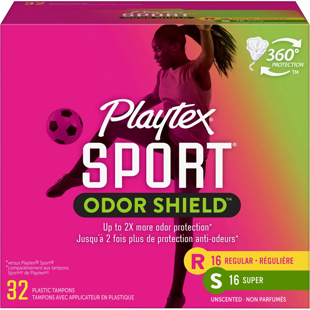 Playtex Sport Tampons with Odor Shield, Unscented Multipack Regular & Super