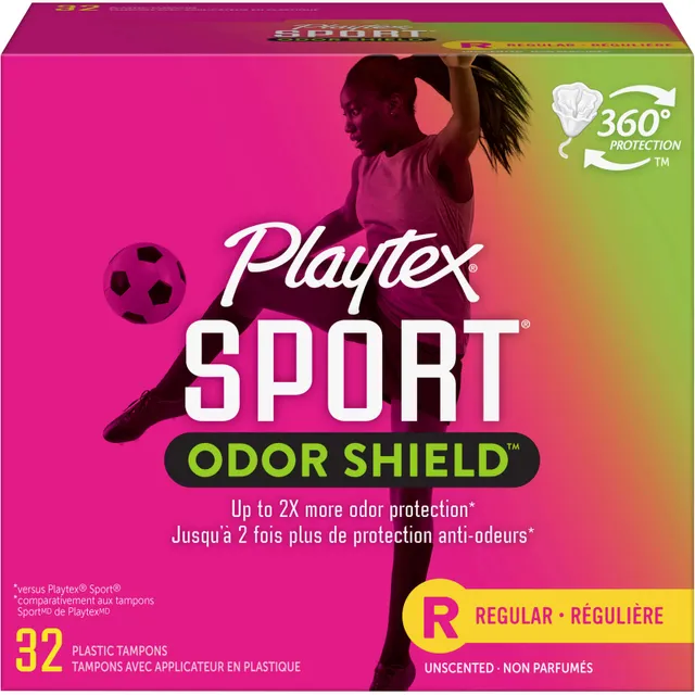 Playtex Sport Tampons with Odor Shield, Unscented, Regular