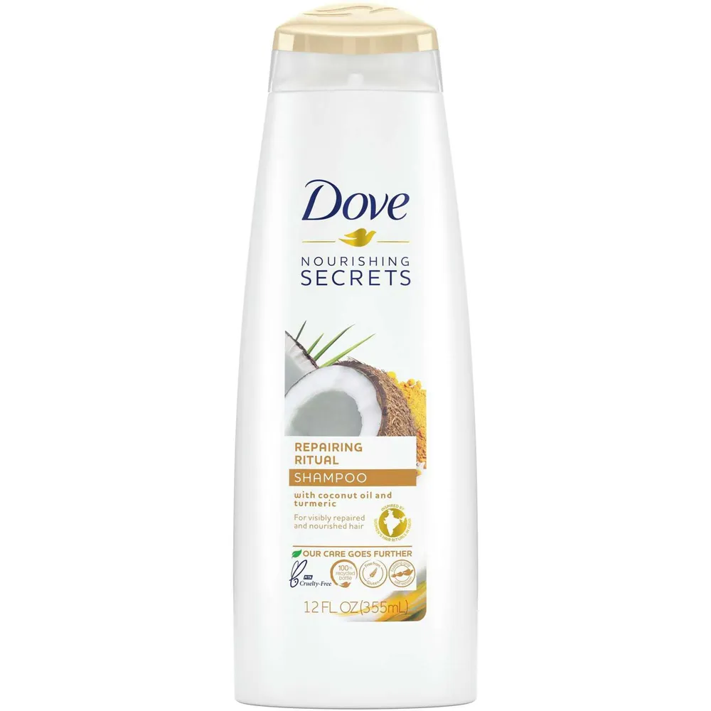 Dove Nourishing Secrets Shampoo for damaged hair Repairing Ritual with coconut oil and turmeric 355 ml