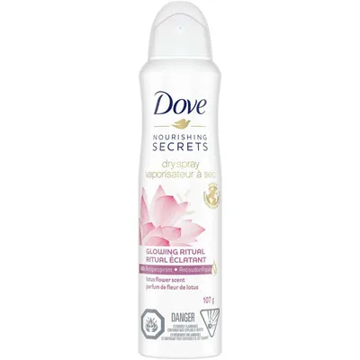 Dove Nourishing Secrets Antiperspirant Dry Spray Lotus Flower Scent antibacterial odour protection 107 g