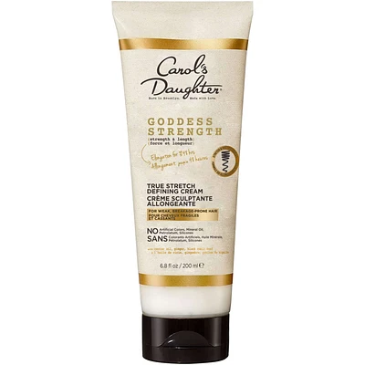 Goddess Strength True Stretch Defining Hair Cream, Moisturizes and Define Curly and Wavy Hair for Up To 48HR, with Castor Oil