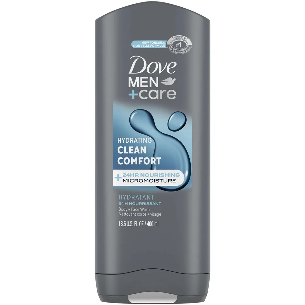 Dove Men+Care Body + Face Wash Hydrating + Skin-strengthening Nutrients Clean Comfort with MicroMoisture Technology 400 ml