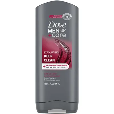 Dove Men+Care Body and Face Wash Deep Clean Not Only Washes Away Bacteria but Hydrates Skin 400 mL