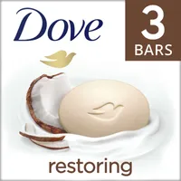 Dove Restoring Beauty Bar for skin pampering and softening Coconut Milk 106 g 3 count