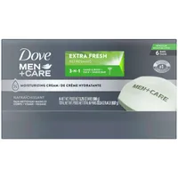 Dove Men+Care Body and Face Bar for Refreshed Skin Extra Fresh ¼ Moisturizing Cream 106 g 6 count