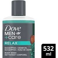 Dove Men+Care Relax Body Wash for a Skin-Strengthening nourishment, Eucalyptus + Cedar Oil with Plant-Based Cleansers and Moisturizers 532 ml