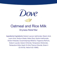 Dove  Dryness Relief Beauty Bar deep moisturizing body bar for sensitive skin Oatmeal and Rice Milk Scent beauty bar with 100% skin natural nourishers 106 g 6 Pack