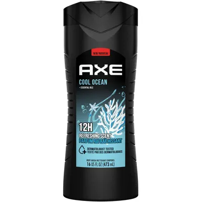 AXE  Body Wash for long-lasting freshness Cool Ocean moisturizing shower gel with 100% plant-based moisturizer 473 ml