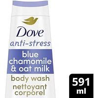 Anti-Stress Body Wash for renewed, healthy-looking skin Blue Chamomile & Oat Milk gentle body cleanser that moisturizes the skin