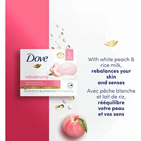 Beauty Bar Gentle Cleanser Moisturizes To Help Rebalance Skin Peach and Rice Milk Gentle Bar Soap Cleanser Made with 1/4 Moisturizing Cream