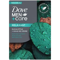 Men+Care Plant Powered Cleansing Bar Made with Natural Essential Oil Bar to Clean & Hydrate Men's Skin Relaxing Eucalyptus Oil & Cedar Oil 4-in-1 Bar for Men's Body, Hair, Face and Shave