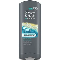 Men+Care  Body + Face Wash with 24-Hour Nourishing Micromoisture Technology Exfoliating Sea Salt + Citrus Body Wash for Men