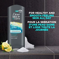 Men+Care  Body + Face Wash with 24-Hour Nourishing Micromoisture Technology Exfoliating Sea Salt + Citrus Body Wash for Men