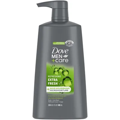 Dove Men+Care  Body & Face Wash for cooling refreshment and skin strenghtening nutrients Extra Fresh body wash with MicroMoisture Technology